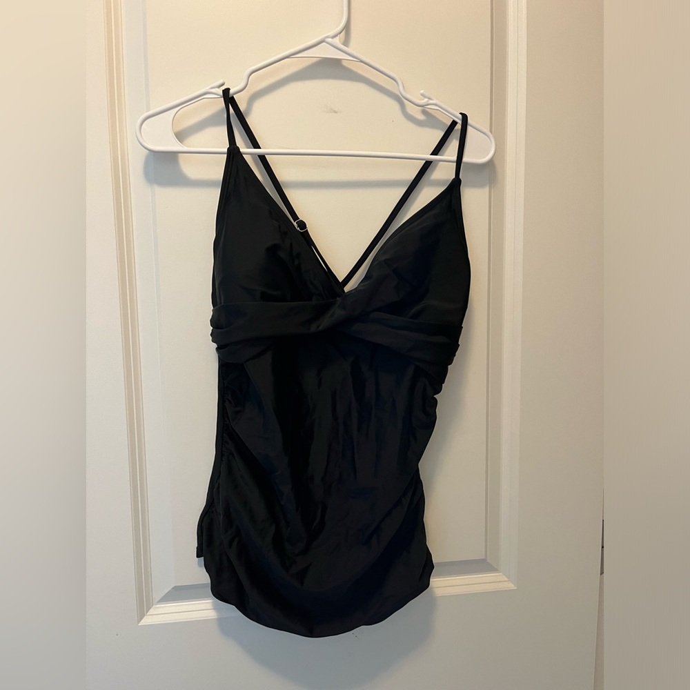 Black Tankini Swim Top Large Worn Once